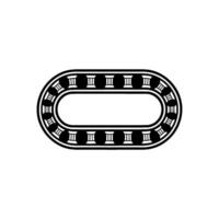 Stylized Oval Emblem with Classical Column Detail vector