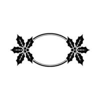 Elegant Holly Frame, Festive Element vector