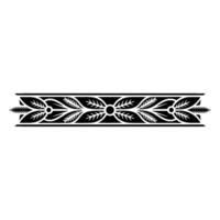 Stylized Black Border, Decorative Leaf Motif, Vintage vector