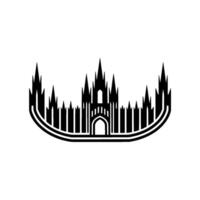 Gothic Silhouette Medieval Archway Spire Emblem vector