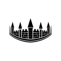Regal Fortress Emblem, Minimalist Silhouette, Castle vector