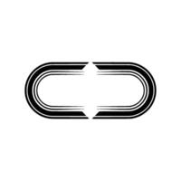 Geometric Divide Minimalist Black White Abstract vector
