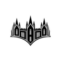 Gothic Castle Silhouette, Emblem , Minimalist vector