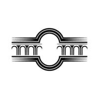 Art Deco Circular Emblem, Geometric , Vintage Style vector