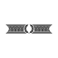 Classical Emblem Laurel Wreath Column Border vector