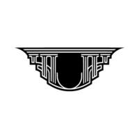 Art Deco Archway Emblem, Geometric, Linear vector