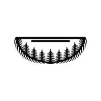 Forest Silhouette, Minimalist Mountainscape, Rustic Emblem vector