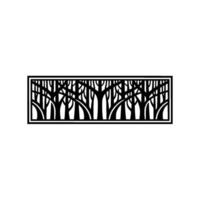 Stylized Forest Border, Geometric , Minimalist Illustration vector