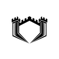 Fortress Shield Emblem, Bold Protection Symbol vector