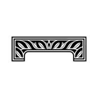 Geometric Leaf Ornament, Vintage Style, Minimalist vector
