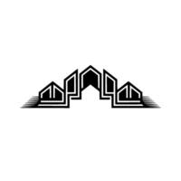 Geometric Cityscape Emblem, Minimalist Architecture vector