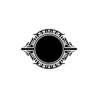 Ornate Black Frame, Minimalist , Circular Emblem vector