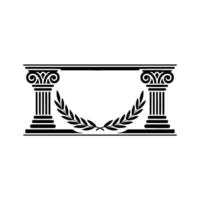 Classical Column Emblem, Laurel Wreath vector