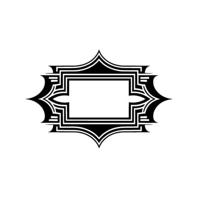 Art Deco Frame, Geometric Ornament, Elegant Border, Vintage, Symmetry