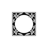 Elegant Floral Square Frame, Vintage , Minimalist Motif vector