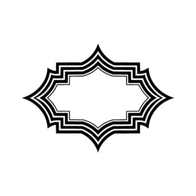 Geometric Star Frame, Minimalist , Elegant Outline, Pattern