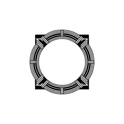 Geometric Deco Circle, Elegant Border