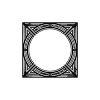 Geometric Deco Frame, Minimalist , Circular Outline vector