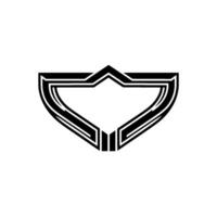 Geometric Shield Emblem, Minimalist Protection vector