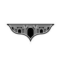 Art Deco Bridge Silhouette, Minimalist, Geometric vector