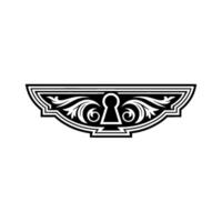 Ornate Keyhole Emblem, Vintage Style, Elegant vector