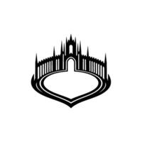Gothic Fortress Emblem, Regal Symbol, Protective Shield vector