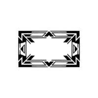 Geometric Deco Frame, Black Grey, Modern Elegance vector