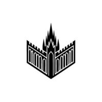 Gothic Fortress Emblem, Minimalist vector