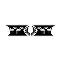 Classical Column Ornament, Laurel Wreath Border vector