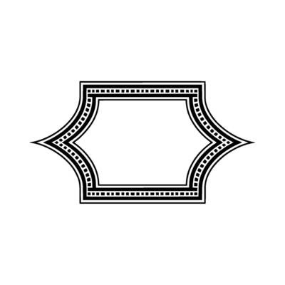 Geometric Deco Frame, Elegant Outline, Minimalist, Monotone