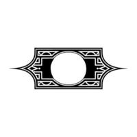 Art Deco Focal Point, Geometric Ornament, Shadowed Circle vector