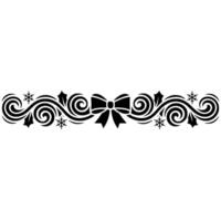 Elegant Swirl Border with Ribbon Snowflakes Festive Element vector