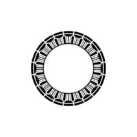 Circular Black Keyframe, Minimalist , Abstract Rhythm vector