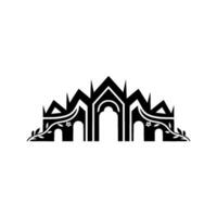 Gothic Archway, Floral Silhouette, Mystical Gateway vector