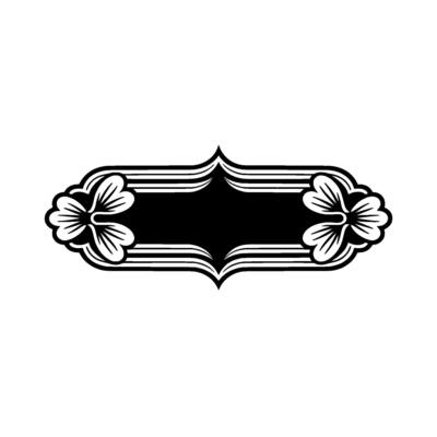 Art Deco Floral Frame, Elegant Element, Decorative