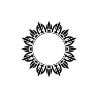 Stylized Tribal Circle Frame, Minimalist vector