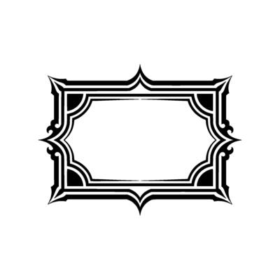 Intricate Black Frame, Elegant Border, Vintage