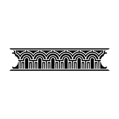 Art Deco Ornament Border, Geometric , Elegant Detail - Linear