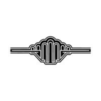 Art Deco Crest Geometric Cloud Emblem, Streamlined vector