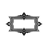 Elegant Black Frame, Stylized Ornamentation, Minimalist vector