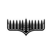 Forest Silhouette Emblem, Minimalist Mountainscape vector