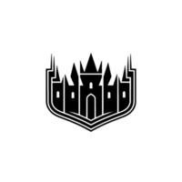Gothic Fortress Emblem, Regal Shield vector