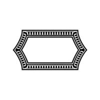Geometric Deco Frame, Elegant Outline, Vintage, Monochromatic vector