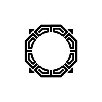 Geometric Circle Emblem, Minimalist , Circular Framework vector