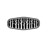Retro Wave Silhouette, Stylized Tree Pattern vector