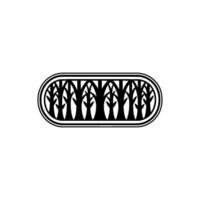 Gothic Botanical Emblem, Minimalist vector