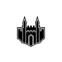 Gothic Fortress Emblem, Minimalist Silhouette, Medieval vector