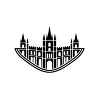 Stylized Castle Silhouette, Minimalist Architecture Emblem vector