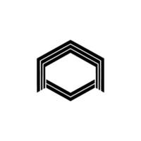 Geometric Hexagon Emblem, Minimalist vector