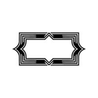 Geometric Deco Frame, Black Grey, Minimalist vector